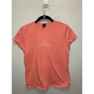 Gap Coral Las Vegas Graphic T-Shirt Size M Short Sleeve Cotton Womens Casual Top